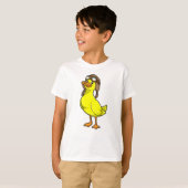 Duck als piloot met Pet & Goggles T-shirt (Voorkant volledig)
