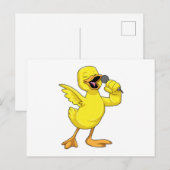 Duck als Singer met Microfoon Briefkaart (Voorkant / Achterkant)