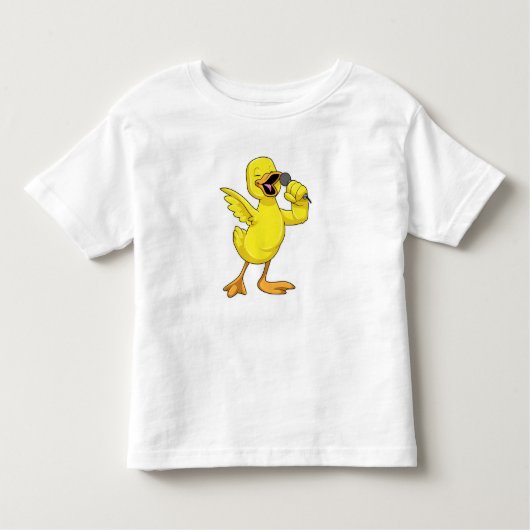 Duck als Singer met Microfoon Kinder Shirts (Voorkant)