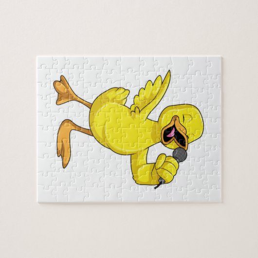 Duck als Singer met Microfoon Legpuzzel (Horizontaal)