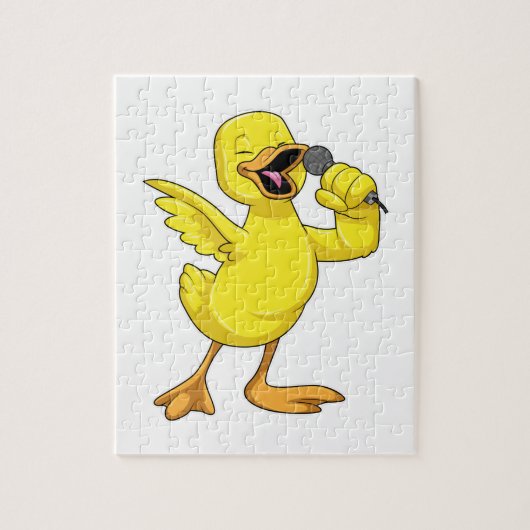 Duck als Singer met Microfoon Legpuzzel (Verticaal)
