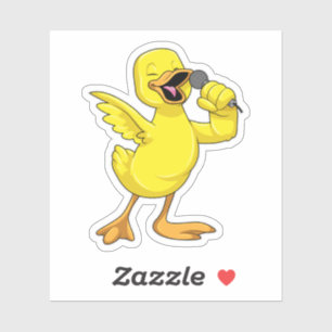 Duck als Singer met Microfoon Sticker