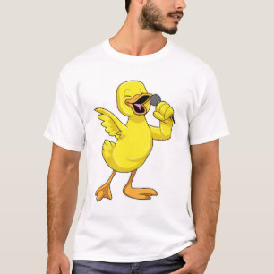 Duck als Singer met Microfoon T-shirt