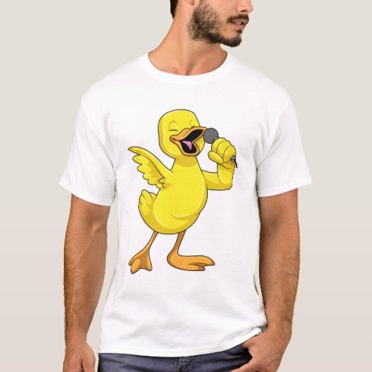 Duck als Singer met Microfoon T-shirt (Voorkant)