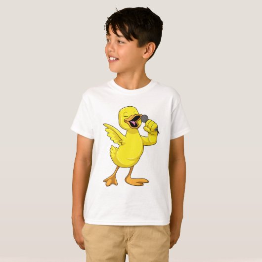 Duck als Singer met Microfoon T-shirt (Voorkant volledig)