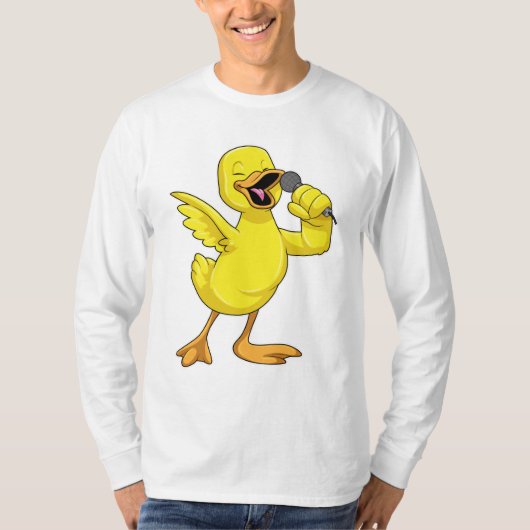 Duck als Singer met Microfoon T-shirt (Voorkant)