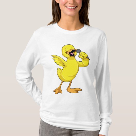 Duck als Singer met Microfoon T-shirt (Voorkant)