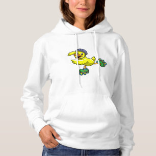 Duck als Skater met Schaatsen en helm Hoodie