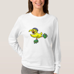 Duck als Skater met Schaatsen en helm T-shirt