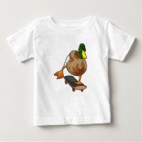 Duck als Skater met Skateboard