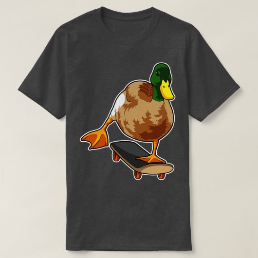 Duck als Skater met Skateboard 1 T-shirt (Design voorkant)