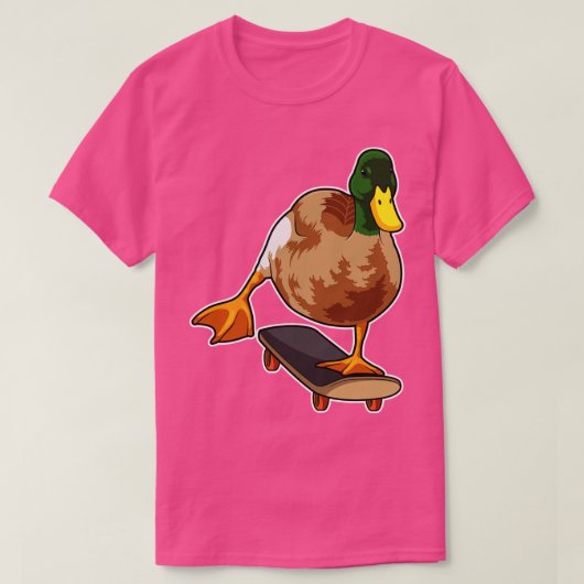 Duck als Skater met Skateboard 1 T-shirt (Design voorkant)
