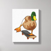 Duck als Skater met Skateboard Canvas Afdruk (Voorkant)