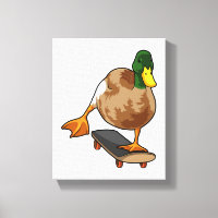 Duck als Skater met Skateboard