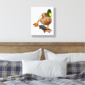 Duck als Skater met Skateboard Canvas Afdruk (Insitu (Slaapkamer))