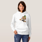 Duck als Skater met Skateboard Hoodie (Voorkant volledig)