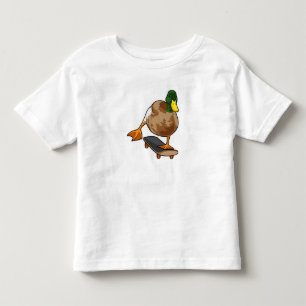 Duck als Skater met Skateboard Kinder Shirts