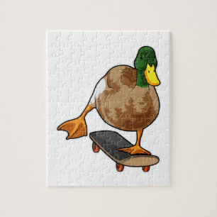 Duck als Skater met Skateboard Legpuzzel