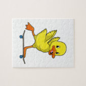 Duck als Skater met Skateboard Legpuzzel (Horizontaal)