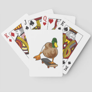 Duck als Skater met Skateboard Pokerkaarten