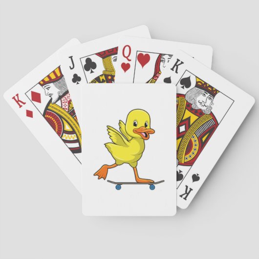 Duck als Skater met Skateboard Pokerkaarten (Achterkant)