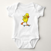 Duck als Skater met Skateboard Romper (Voorkant)