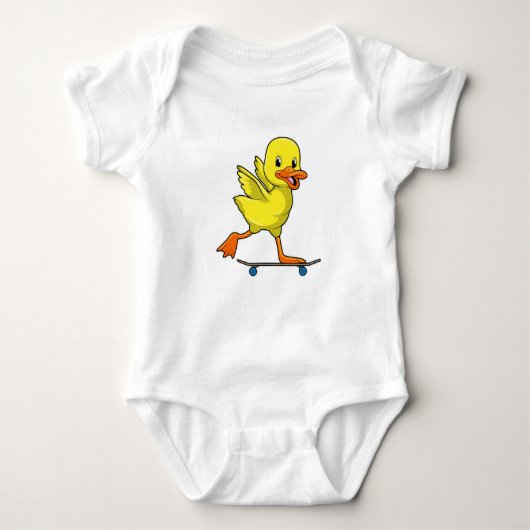 Duck als Skater met Skateboard Romper (Voorkant)