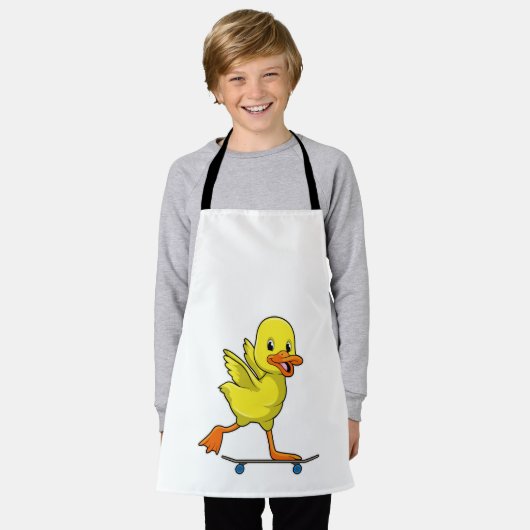 Duck als Skater met Skateboard Schort (Gedragen)