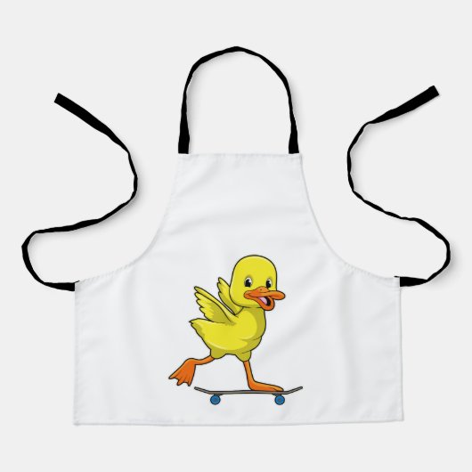Duck als Skater met Skateboard Schort (Voorkant)