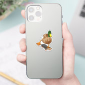 Duck als Skater met Skateboard Sticker (Telefoon)