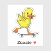 Duck als Skater met Skateboard Sticker (Vel)