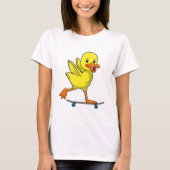 Duck als Skater met Skateboard T-shirt (Voorkant)