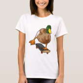 Duck als Skater met Skateboard T-shirt (Voorkant)