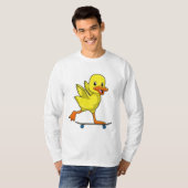 Duck als Skater met Skateboard T-shirt (Voorkant volledig)