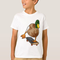 Duck als Skater met Skateboard