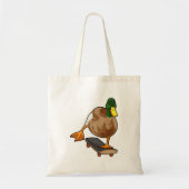 Duck als Skater met Skateboard Tote Bag (Voorkant)