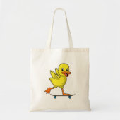 Duck als Skater met Skateboard Tote Bag (Voorkant)