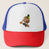 Duck als Skater met Skateboard Trucker Pet (Voorkant)