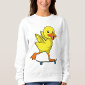 Duck als Skater met Skateboard Trui (Voorkant)