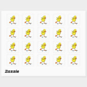 Duck als Skater met Skateboard Vierkante Sticker (Vel)