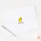 Duck als Skater met Skateboard Vierkante Sticker (Envelop)