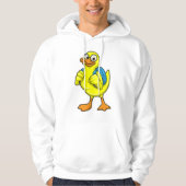 Duck als student met rugzak hoodie (Voorkant)