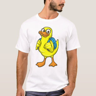 Duck als student met rugzak t-shirt