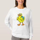 Duck als student met rugzak t-shirt (Voorkant)