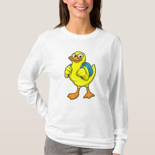 Duck als student met rugzak t-shirt