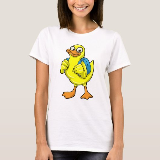 Duck als student met rugzak t-shirt (Voorkant)