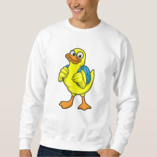 Duck als student met rugzak trui
