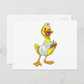 Duck als verpleegster met hart briefkaart (Voorkant / Achterkant)
