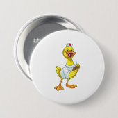 Duck als verpleegster met hart ronde button 7,6 cm (Voorkant /achterkant)