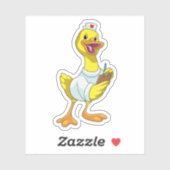 Duck als verpleegster met hart sticker (Vel)